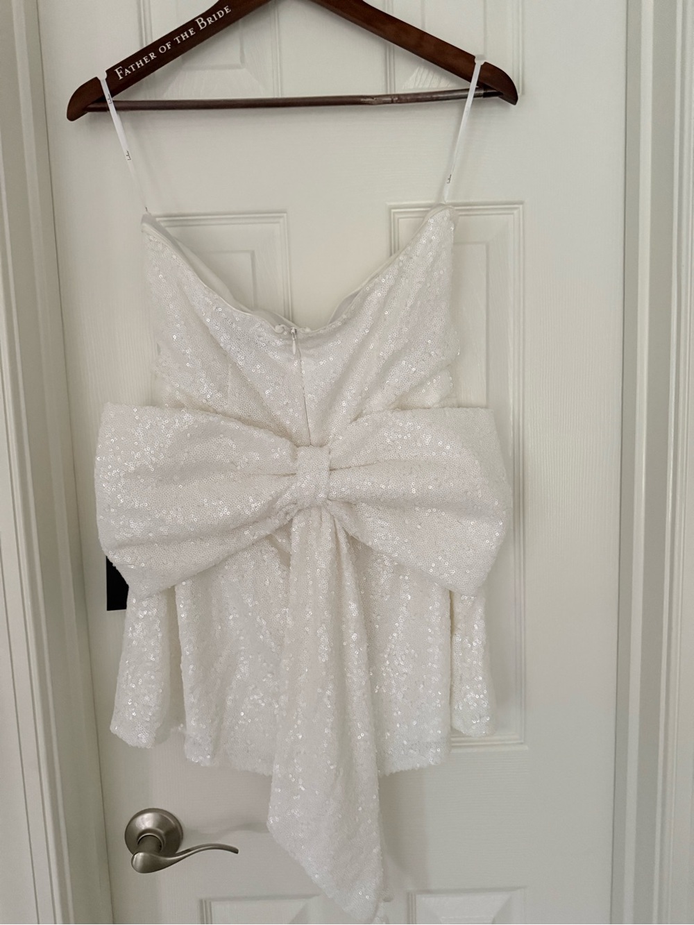White Sequin strapless Romper Dress - Women - Picture 4 of 10